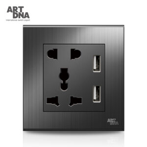 2 Pin & 3 Pin Universal Socket with 3.4A Double USB Charger